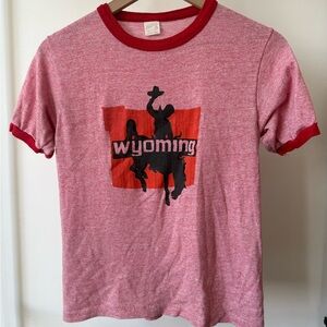 Wyoming Graphic Ringer Tee - Pink/Red